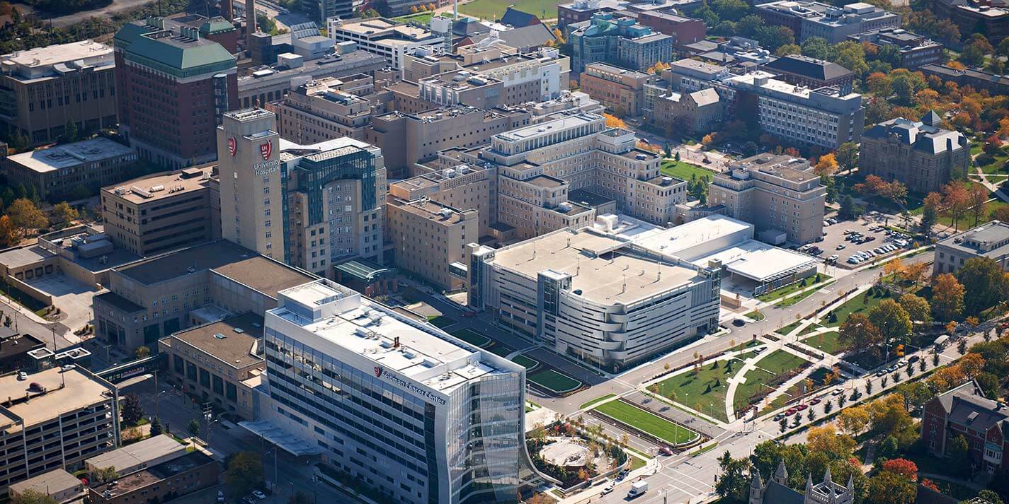 ariel view of UH Cleveland Medical Center
