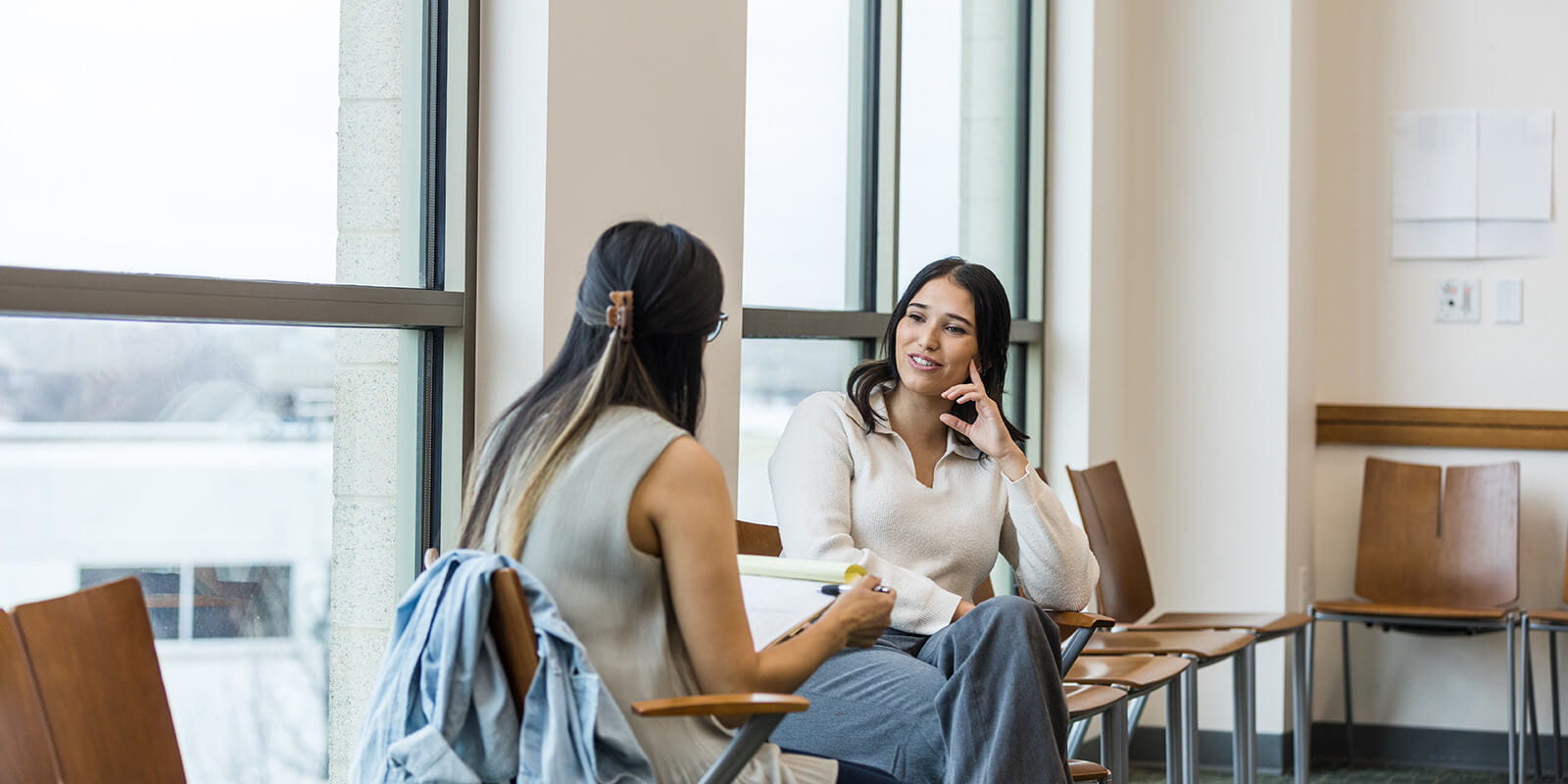 woman talking to patient