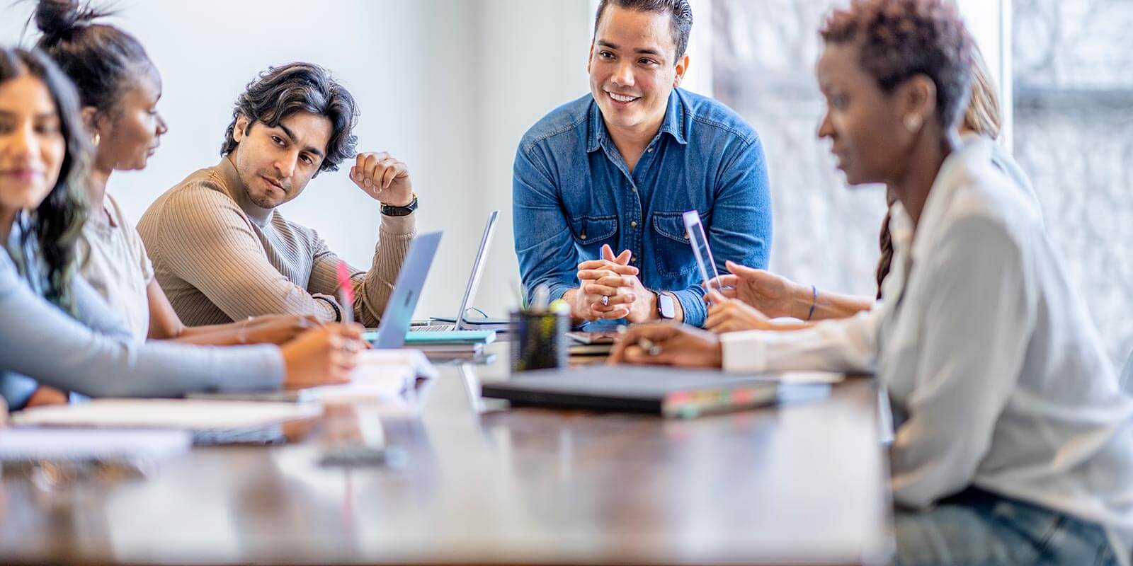 group of students studying