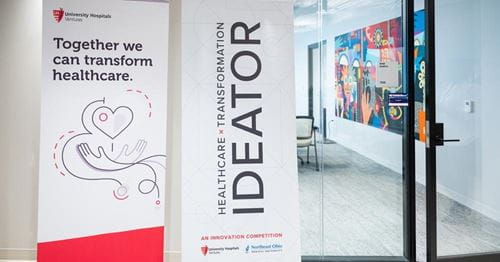 Signs in front of the conference room for the IDEATOR conference